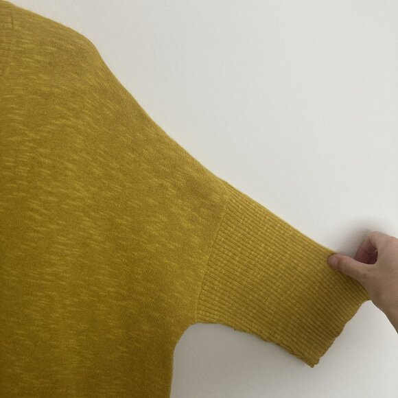 Eileen Fisher Women’s Pullover Sweater Linen Blend Yellow Goldenrod Size S Boxy - Picture 4 of 8